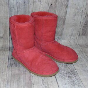 UGG Classic Short Vintage Red Suede/Sheepskin Boots Womens Size 7